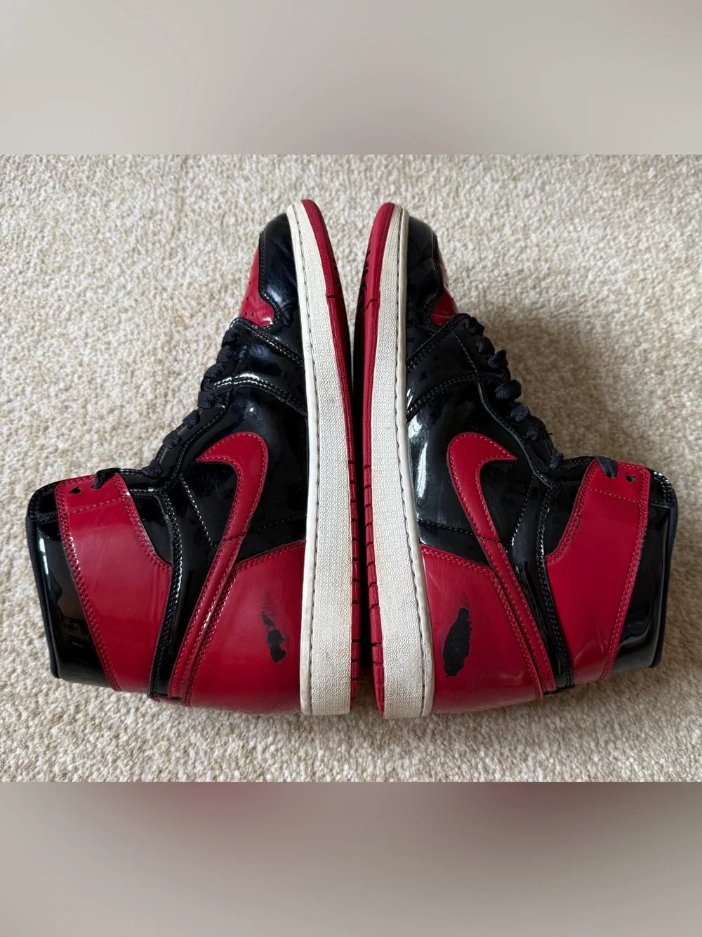 🏀Air Jordan 1 Patent Bred Retro High OG Size 13 Mens Sneakers 2021 555088-063